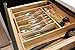 KitchenEdge Bamboo High Capacity Kitchen Drawer Organizer for Silverware, Flatware and Utensils, Expandable to 21 Inches Wide, Holds 16 Placesettings