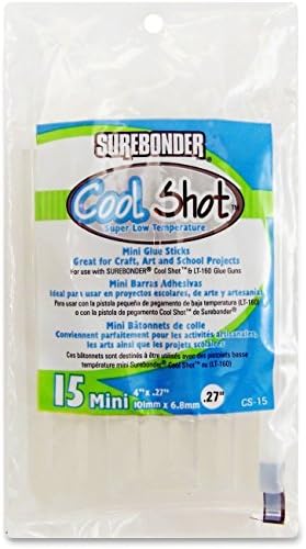Cool Shot Mini Glue Sticks, 4"x.27", 15/PK, Clear - 2pc