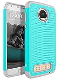 Moto Z2 Play Case, LK [Shock Absorption] Drop Protection Hybrid Armor Defender Protective Case Cover for Motorola Moto Z2 Play - Teal