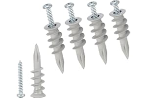 WENNYN Self Drilling Drywall Plastic Anchors with Screws, Expansion Screws 40 Pieces (20 Pairs)
