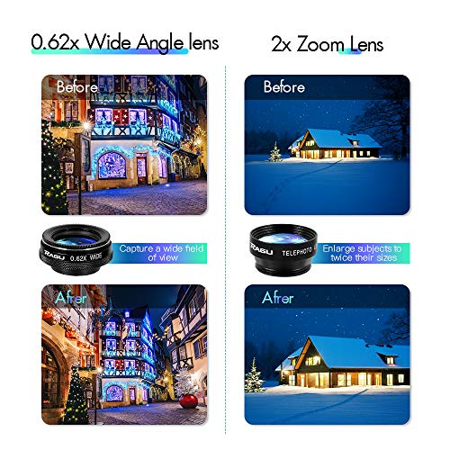 image for 10 in 1 Phone Lens Kit, RAGU 12X Zoom Telephoto Lens, 25X Macro Lens, 