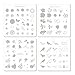 CICI&SISI Nail Art Stamping Plates Kit Layered Flower Plate Manicure Template, 4 Piece