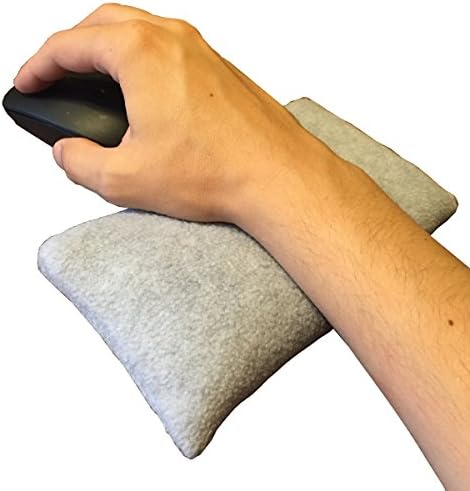 HIGH and THICK SUPPORT Mouse Wrist Rest Cushion with Optional Microwavable Heat Therapy for Tendinitis and Forearm Discomfort (Gray)