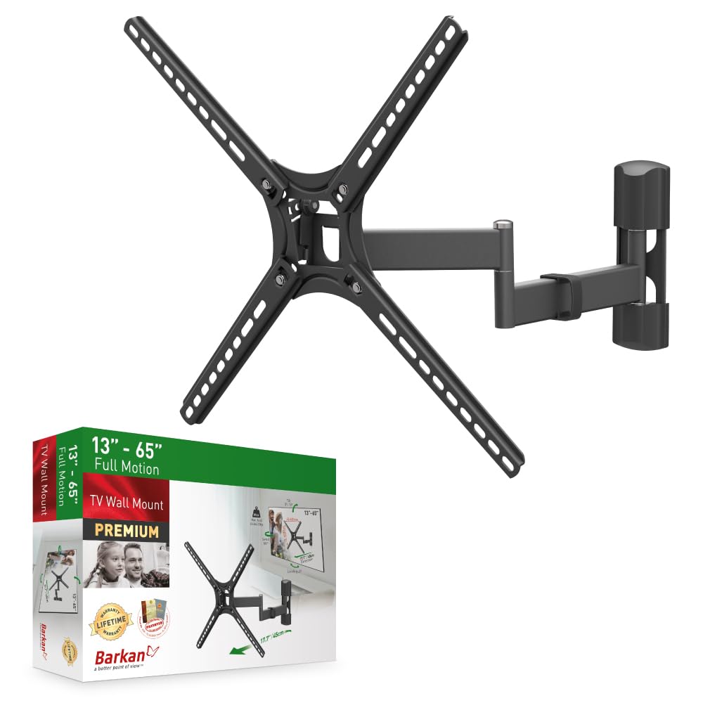 Barkan 3420 VESA Upto 400 x 400 mm Rotate, Fold, Swivel and Tilt Wall Mount for 29 - 56-Inch/74 - 142 cm Flat/Curved TV
