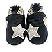 iEvolve Baby Shoes Baby Toddler Soft Sole Prewalker First Walker Crib Shoes Baby Moccasins (18-24 Months, Black Star)
