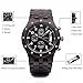 BEWELL W109D Sub-dials Wooden Watch Quartz Analog Movement Date Wristwatch for Men (Black Sandalwood)