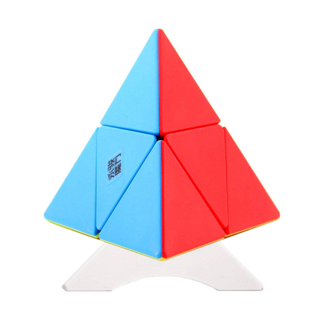 OJIN YongJun YJ 2x2 Pyramid Smooth Pyraminx 2x2 Cube Puzzle Pyramid Triangle Four-axis Tetrahedron Puzzles Pyraminx with One Cube Tripod(Multi Color)