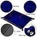 SIQUK Double Sided Dice Tray, Folding Rectangle PU Leather and Dark Blue Velvet Dice Holder