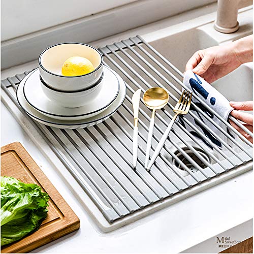 Vimeka Rolling Up Dish Drying Rack Over the Sink Stainless Steel