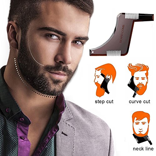 Beard Shaping Tool Facial Hair Template Comb for Perfect Line Up and
