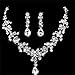 Wedding Pearl Crown Tiara Flower Rhinestone Crystal Neckalce and Earrings Jewelry Sets for Bridal (1#)