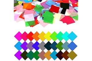 Firstop 3000pcs 2in Tissue Paper Squares, 30 Assorted Colors Art Rainbow Tissue Paper Tissue Mosaic Squares for DIY Arts Craft Classroom Activities