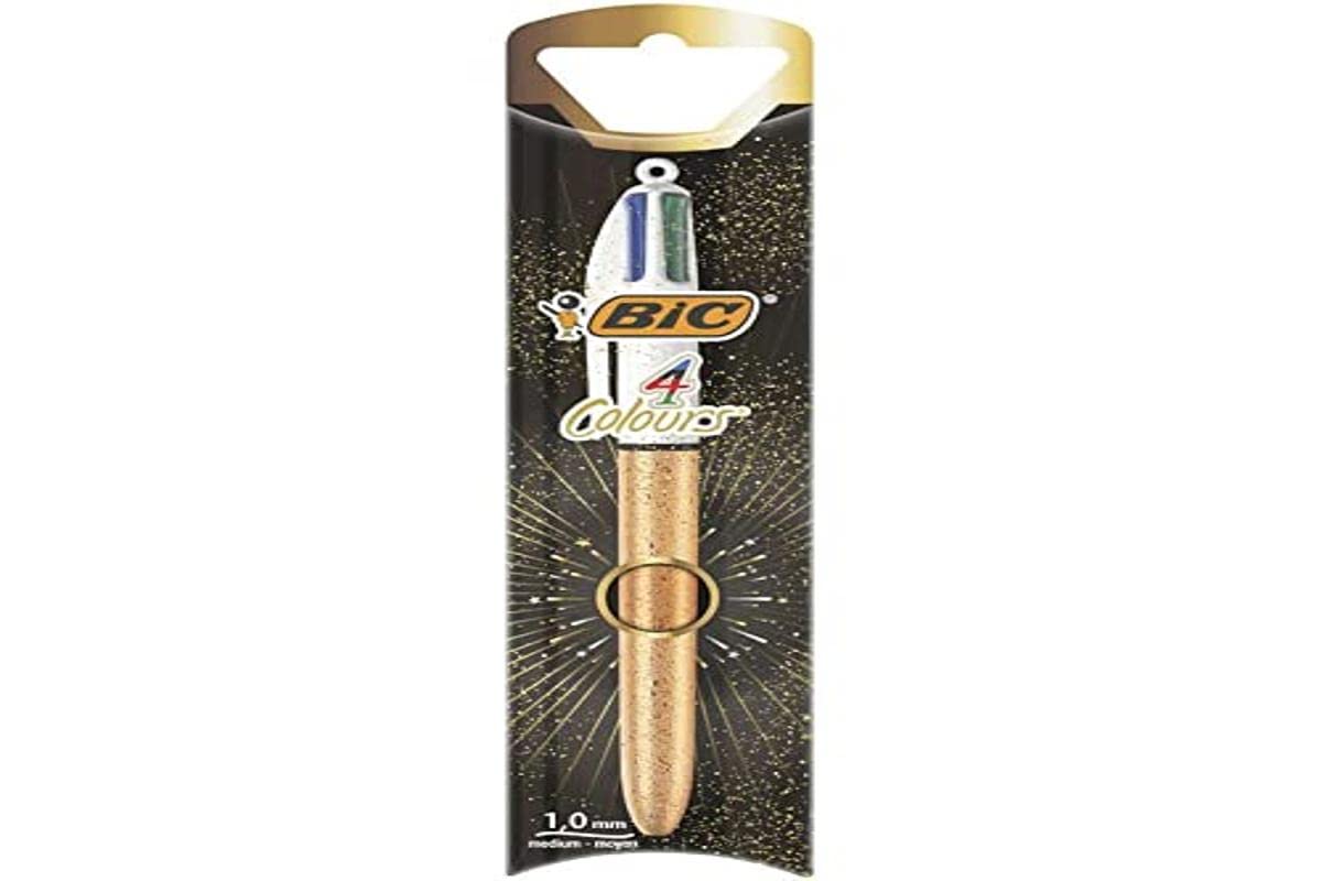 Bic Ballpoint Pen 4 Colors Gold Blister Pack of 1