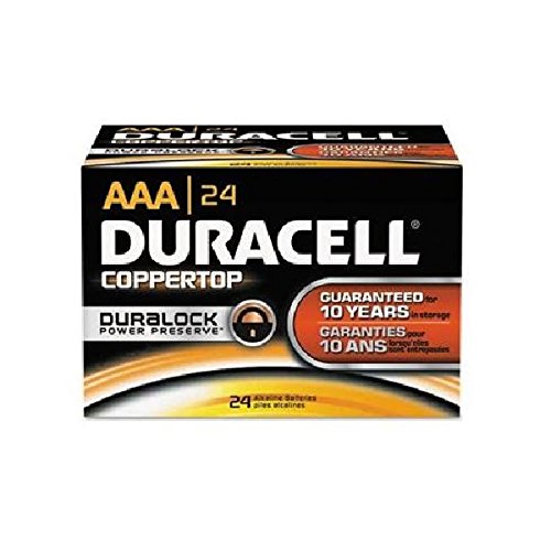 Duracell CopperTop Alkaline Batteries with Duralock Power Preserve Technology, AAA, 24/Bx