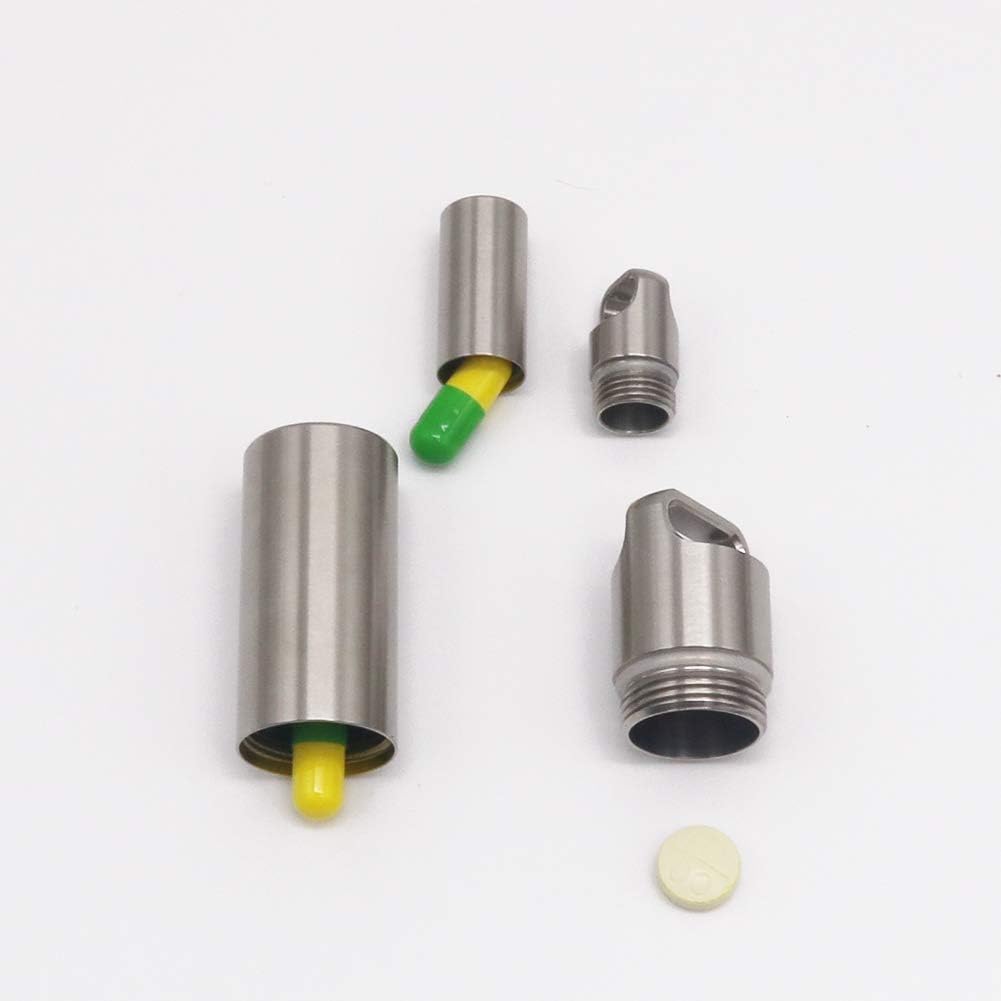 Waterproof Stainless Steel Pill Case Keychain, Durable Travel Pill Box Bottle Holder Tough for Men Purse Pocket Outdoor Emergency Kit - Image 5