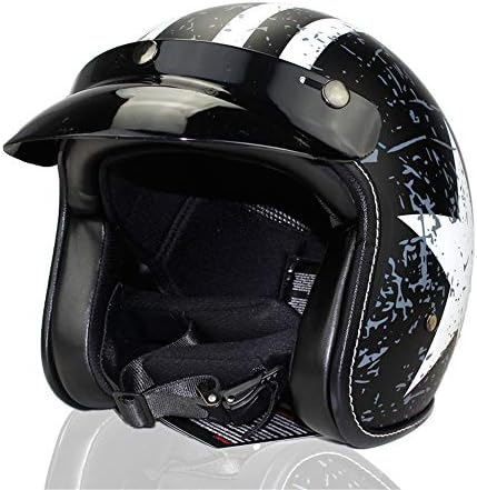Lavacraft Vintage Helmet, Open Face Half Helmets Motorcycle Biker Cruiser Scooter Touring,Impact-Resistant and Anti-Penetration DOT
