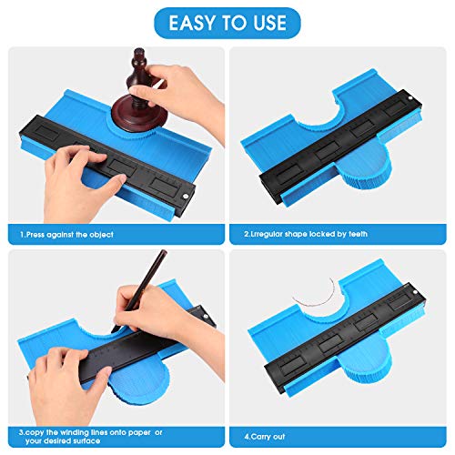 KEGOUU Contour Gauge 10 Inch Profile Gauge Measure Ruler Contour Duplicator for Precise Measurement Tiling Laminate Wood Marking Tool
