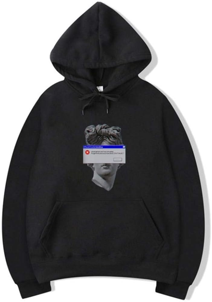 Men Hoodies Unisex Michelangelo Statue David Funny Print Vaporwave