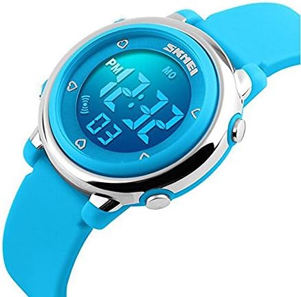 Kids Digital Watch Children Sports Outdoor Dress Watch Boy Girls Waterproof LED Alarm Wrist Watch - Blue