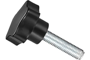 CoCud Star Clamping Knobs, M12 x 50mm Male Thread 48mm Head, Plastic Thumb Screw Grip Hand Knobs Threaded Bolt Black - (Applications: for Lathe Machinery), 1-Piece