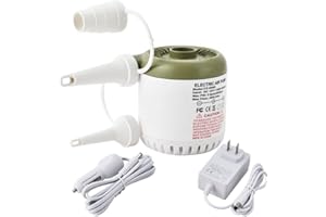 IRISFLY Electric Air Pump,Portable Quick-Fill Inflatable Bed Pump with 3 Nozzles,Inflator/Deflator Pumps for Outdoor Camping,Air Mattress Beds, Inflatable Swimming Pools,Swimming Ring.AC110-240V/DC12V