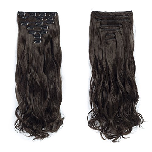 7pcs/set clip in hair extensions 20inch long wavy heat …