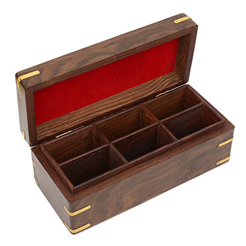 Vintage Wooden Tea Bag Box Wood Chest Caddy Antique Hand Carved Crate