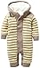 ZOEREA Baby Boy Outfits Set, 3pcs Long Sleeves Gentleman Jumpsuit & Vest Coat & Berets Hat with Bow Tie (Label 70/Age 0-4months, Beige 2)