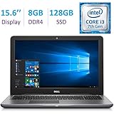 2017 Dell Inspiron 15.6" HD (1366 x 768) Laptop PC, Intel Dual Core i3-7100U 2.4GHz, 8GB DDR4, 128GB SSD, DVD +/- RW, MaxxAudio, HDMI, Bluetooth, WIFI, Intel HD Graphics 620, Windows 10