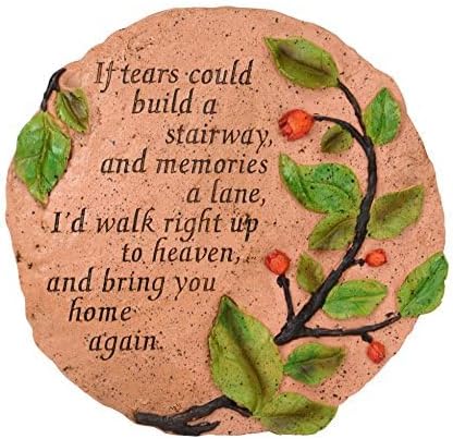 Hardscaping Materials - Evergreen Tears To Heaven Garden Memorial Stone | Outdoor Safe | 11-Inch | Remembrance Gift Statue | Décor for Homes, Lawn and Garden