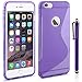 iPhone 6 Plus Case - LK S Shape Slim TPU Gel Rubber Soft Skin Silicone Case Cover for iPhone 6 Plus (5.5inch) + Stylus Pen (TPU - Purple)