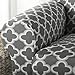 Home Fashion Designs Printed Twill Love Seat Slipcover. One Piece Stretch Loveseat Cover. Strapless Love Seat Cover for Living Room. Brenna Collection Slipcover. (Love Seat, Charcoal)