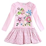 Novatx Baby Girls' Long Sleeves Cotton Dress (2/3Y)