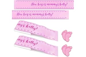 WRUISZ How Big is Mommy Belly Measurement Guessing Game Gender Reveal Vote Party Decoration Props It's a Girl Measuring Tape 