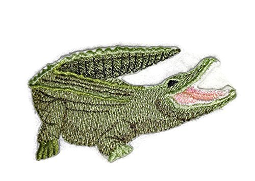 Nature's Bounty Beautiful Custom Crocodile Portraits[ Crocodile] Embroidered Iron On/Sew Patch [3.85" 2.17"]Made in USA]