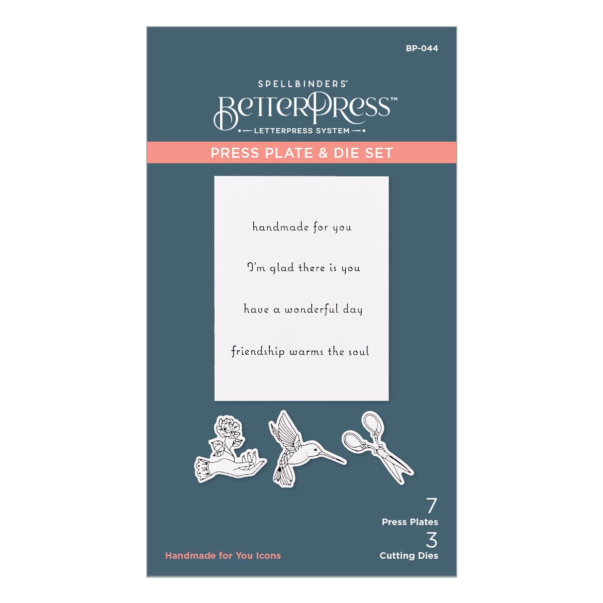 Spellbinders Handmade for You Icons Betterpress Plate, Metal, ONE