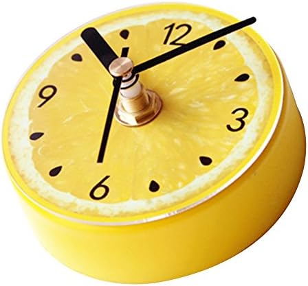 Magnetic Fridge Clock Mini Silent Sweep DIY Clock for Home Kitchen(Yellow Lemon )