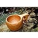 Nordic Handmade Kuksa Wood Outdoor Portable Camping Drinking Cup Coffee Mug with Carabiner