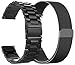 for Fossil Gen 4 Q Explorist HR Bands 22mm Stainless Steel Band + Milanese Loop Mesh Replacement Bracelet Metal Strap for Fossil Gen 4 Q Explorist HR Smartwatch (2Pack-Black)