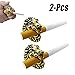 Fansport Cigarette Holder Ring Hands Free Lion Shaped Smoking Rings Cigarette Rings for Game Players (2-Pcs Golden)
