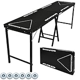 GoPong PRO 8 Foot Premium Beer Pong Table - Heavy Duty (Black, 36-Inch Tall)