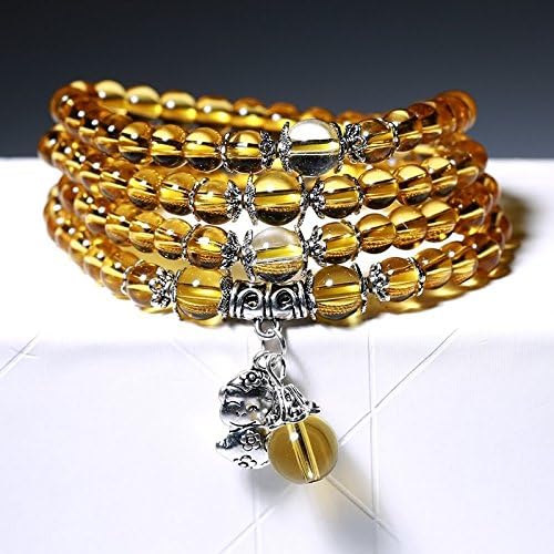 Zodiac Signs 2018 File Crystal Amethyst Bracelet Bangle Women Girls Models benming Artificial Crystal Beads Bracelets (Citrine Beads + + Large Dragon