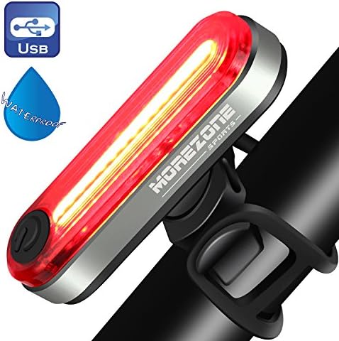 MOREZONE LED Bike Tail Light USB Rechargeable Bicycle Rear Light Red High Intensity for Cycling Safety 6 Light Modes Smart Taillights