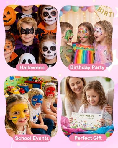 Lictin Pintura Facial y Corporal - 39 Colores, Pintura Corporal Segura e Hipoalergénica Lavable para Halloween, Cumpleaños, LGBTQ+, Pride, Mundial de Fútbol 2026 y Gran Regalo