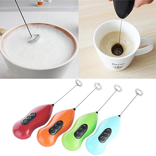 Click Here to See More Images Mini Electric Milk Frother Mixer Whisk Coffee Shake Frother Whisk Egg Beater (Orange)