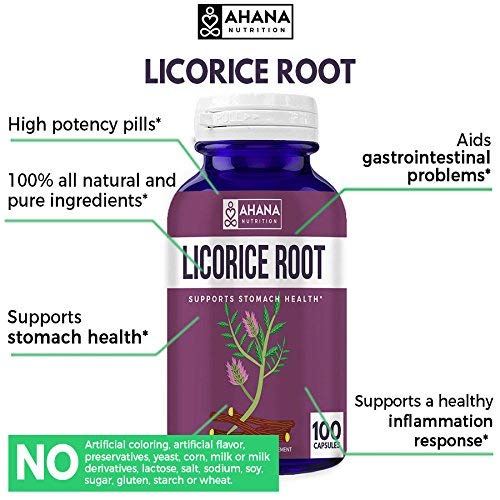 Licorice Root Powder Capsules by Ahana Nutrition Licorice Root