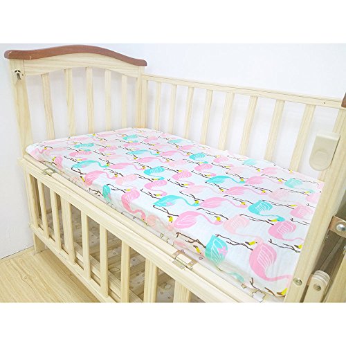 LAT 100% Cotton Muslin Fitted Crib Sheet, 52\