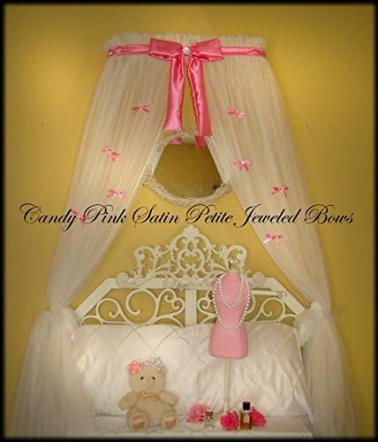 Canopy Bed CrOwN Princess with FrEe White Sheer curtain Bow cornice coronet teester Nursery Crib custom design So Zoey Boutique SALE