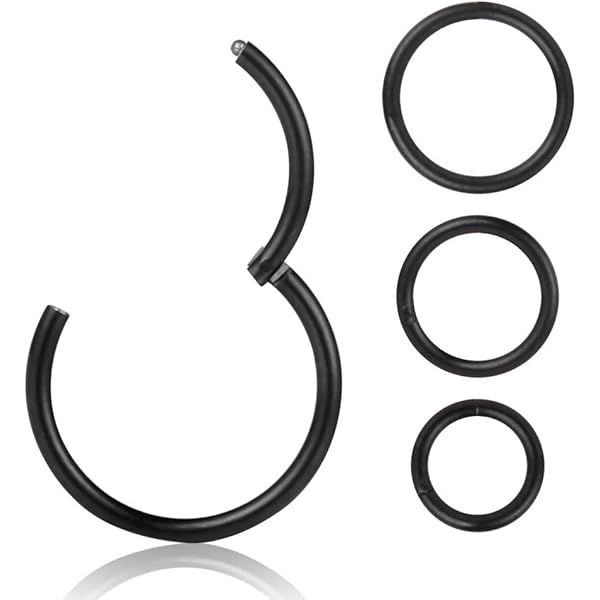 18G 8 Pièces Piercing Nez Anneaux Septum Acier Chirurgical