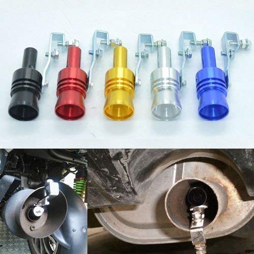 1pc Universal Car Silver Turbo BOV Sound Whistle Simulator Pipe Exhaust Muffler New (Silver) - Thumbnail 2